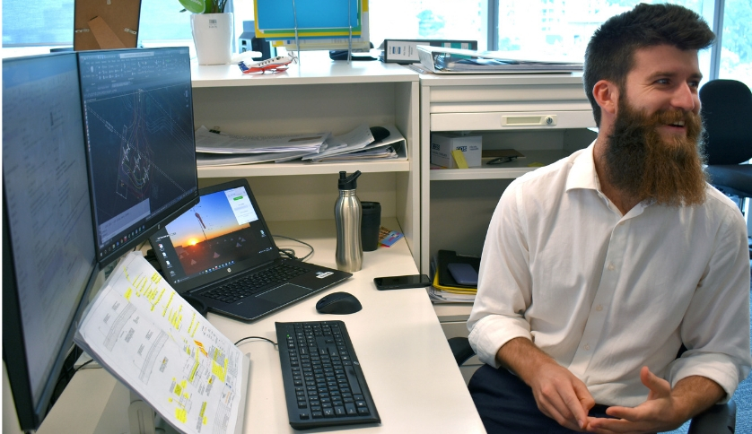 Jordan at his desk