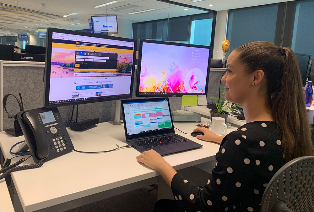 Alana at her desk