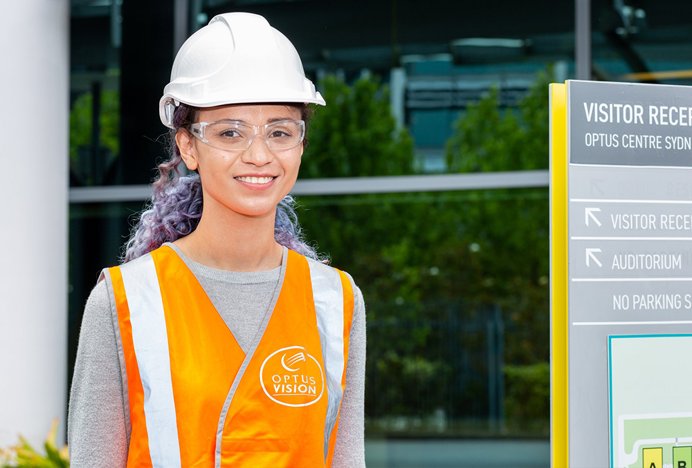 Optus Graduate Isobel Fraser on site
