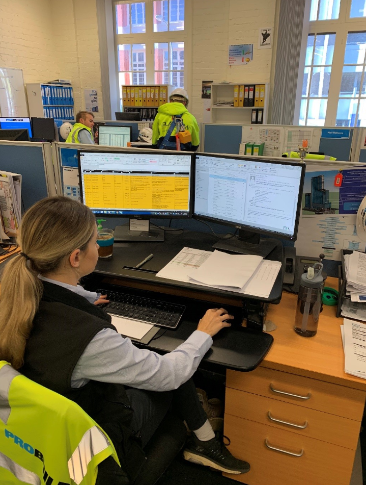 PROBUILD April Clark checking her emails