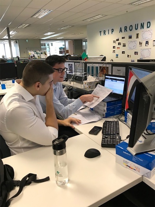 Pitcher Partners Hayden Taylor preparing a document