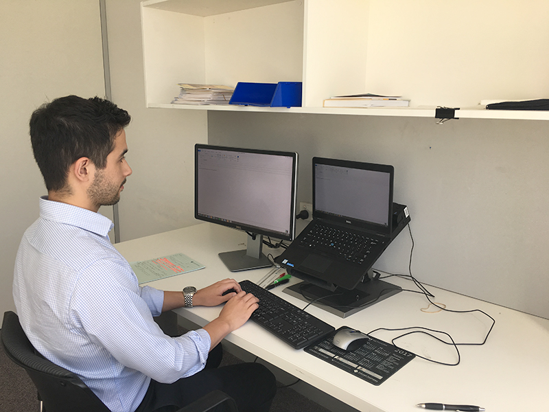 Pitcher Partners Steven Clark finishing a draft for a client