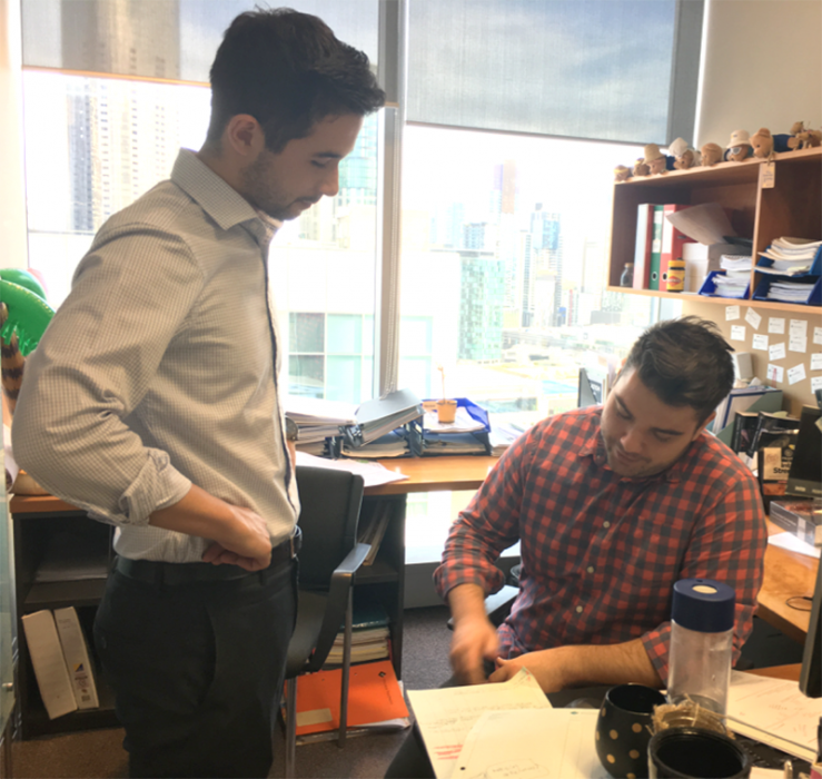 Pitcher Partners Steven Clark meeting with a colleague