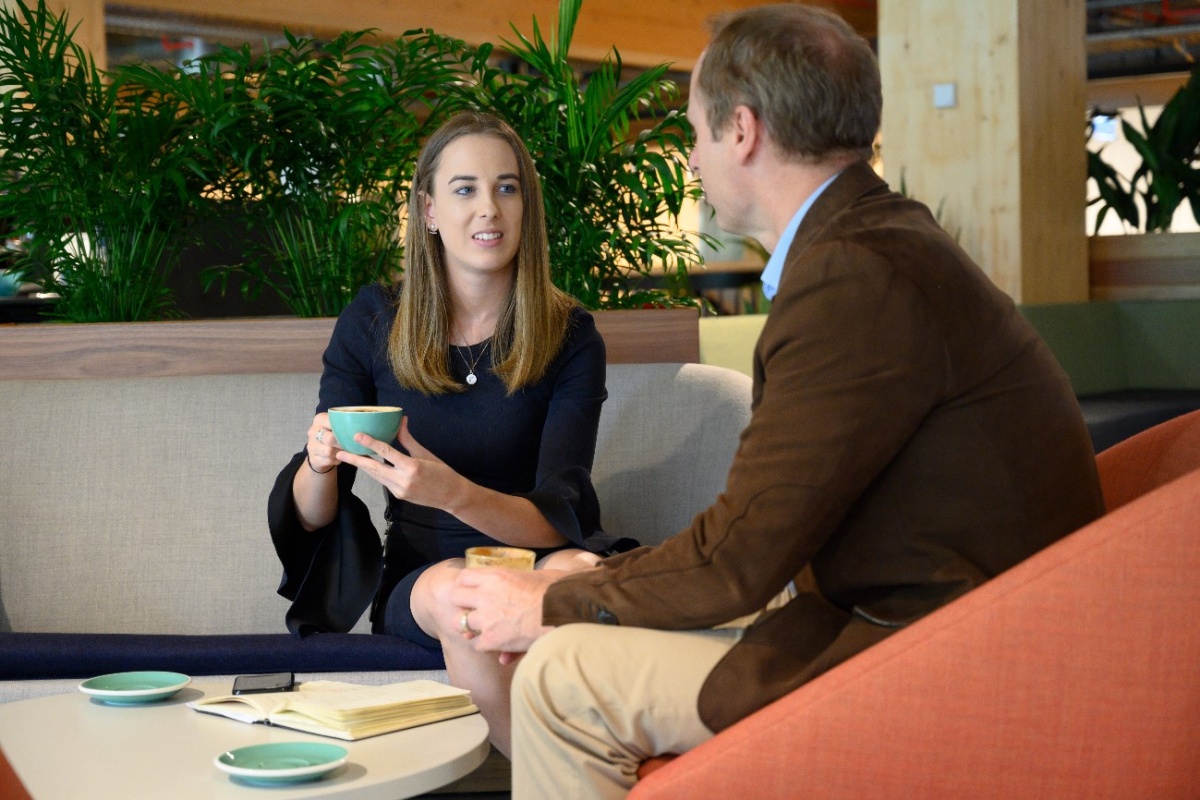 Aurecon Jessica Kahl catching up with a colleague
