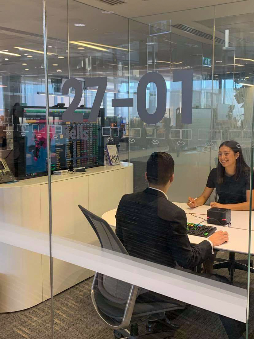 Two professionals having a meeting