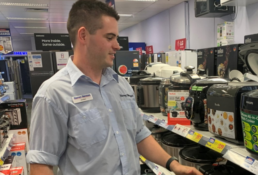 Jordan assists customers