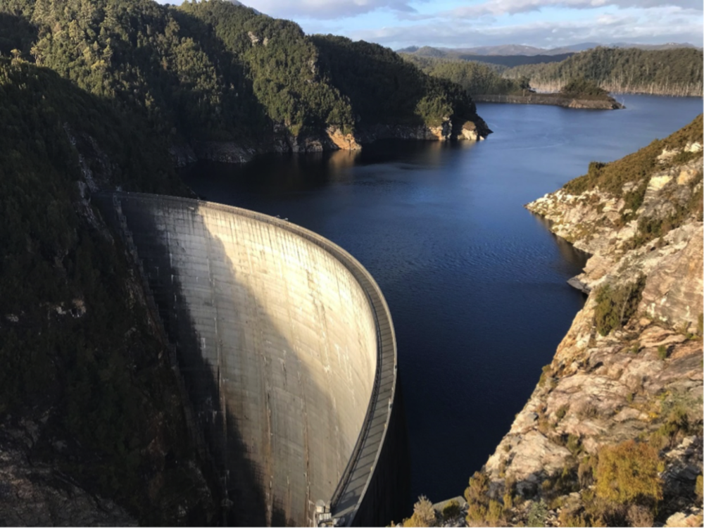 Overlooking a dam