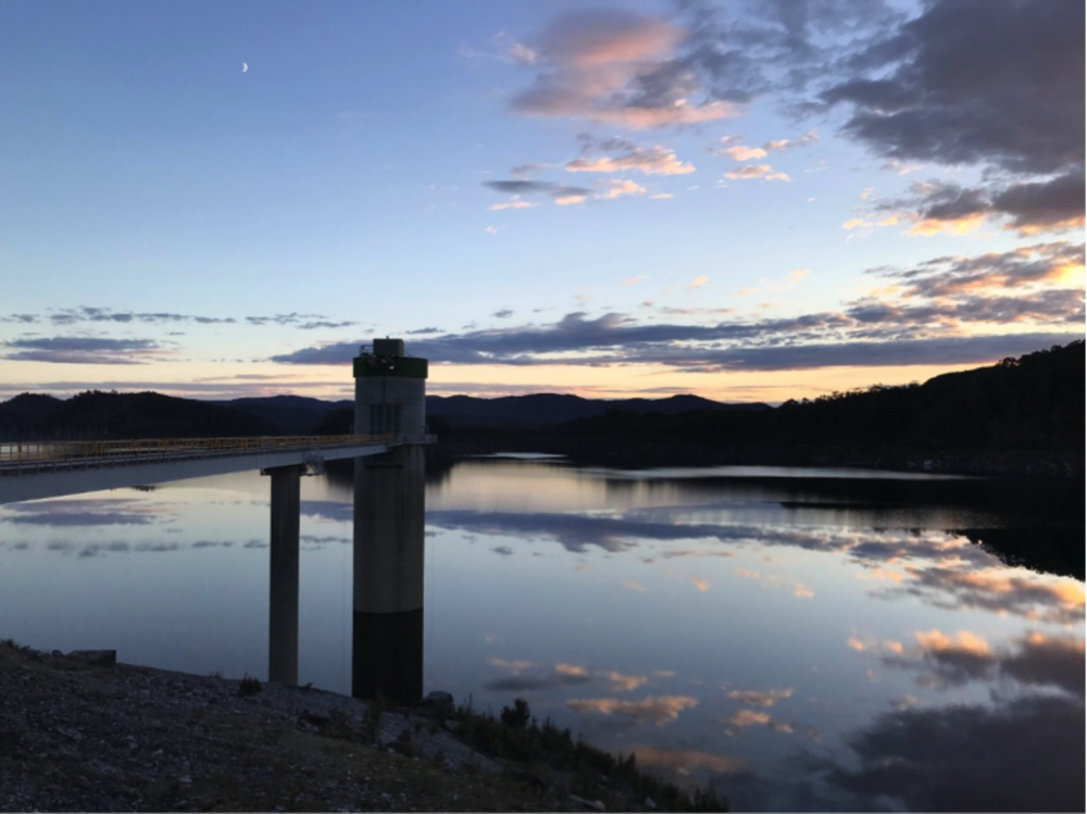 Overlooking a lake