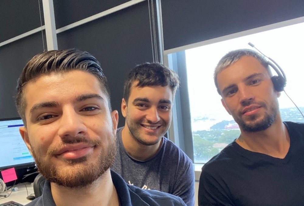 Vocus Graduate Ismail Sayar Me and a couple of the guys pumped for a big day on the phones